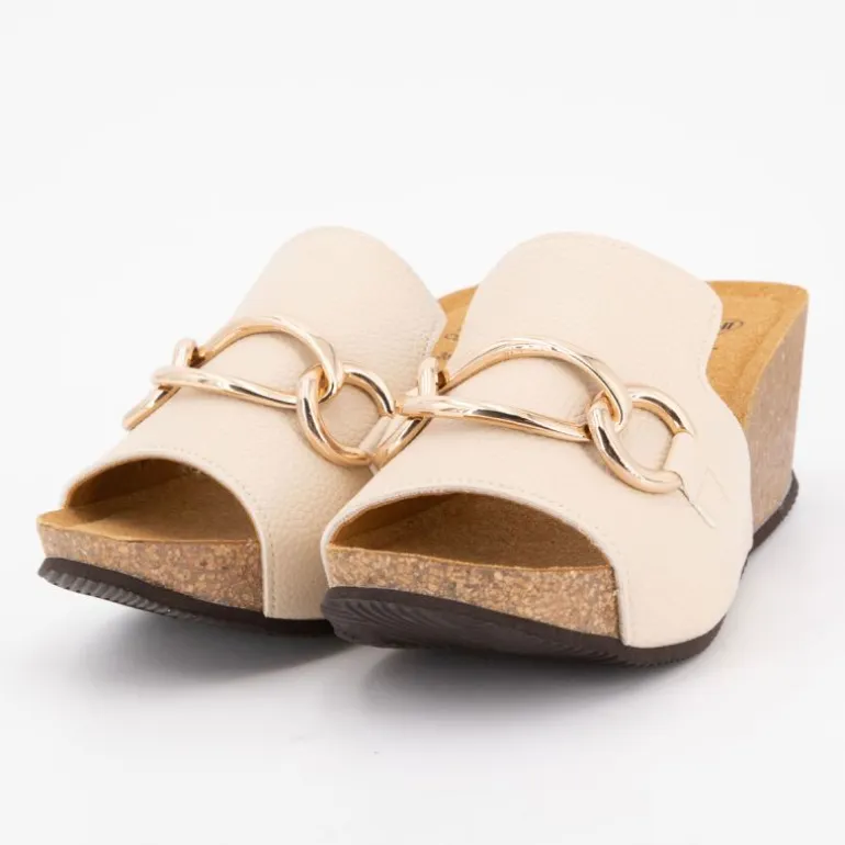 Mules compensées beige soleil avec bijoux Femme SCHOLL