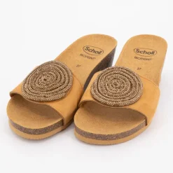 Mules compensées marron cala luna avec strass Femme SCHOLL