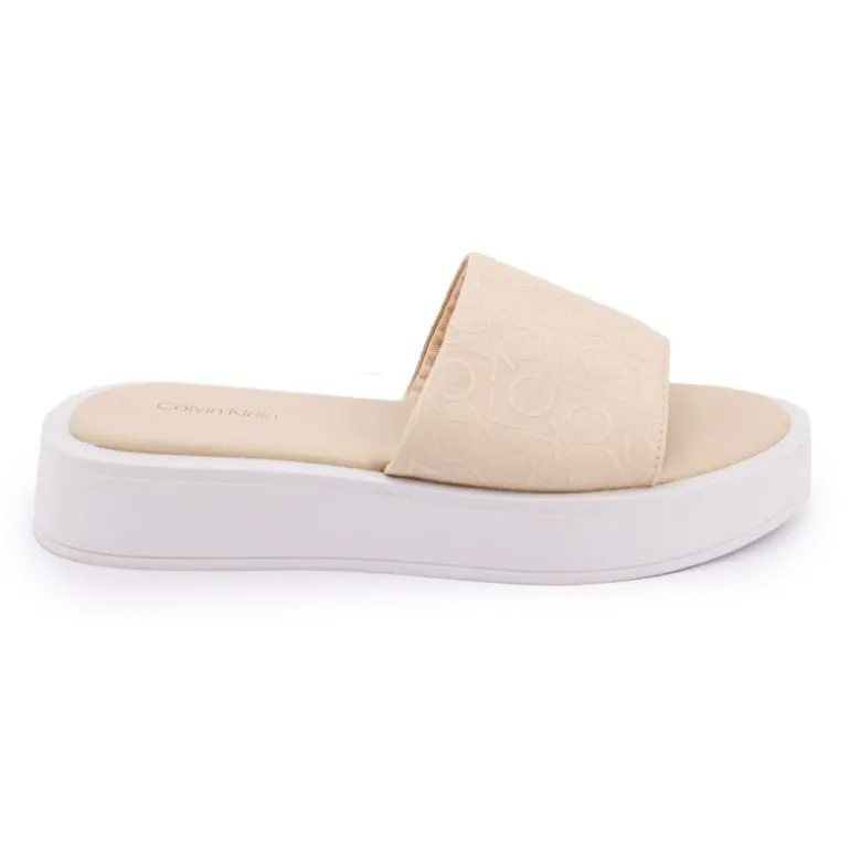 Mules coton avec monogramme basses Femme CALVIN KLEIN