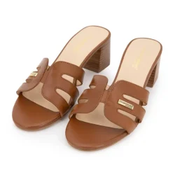 Mules cuir Livia à talons 5cm Femme LES TROPEZIENNES PAR M.BELARBI