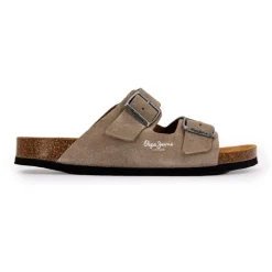 Mules double bride daim boucles argentées Homme PEPE JEANS