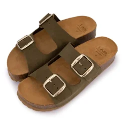 Mules double brides compensée en daim Femme I AM