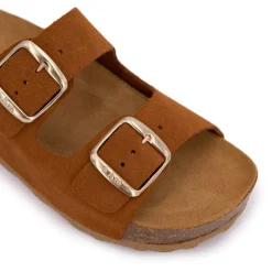 Mules double brides compensée en daim Femme I AM