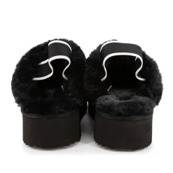 Mules en cuir fourrées avec élastique Femme KELARA