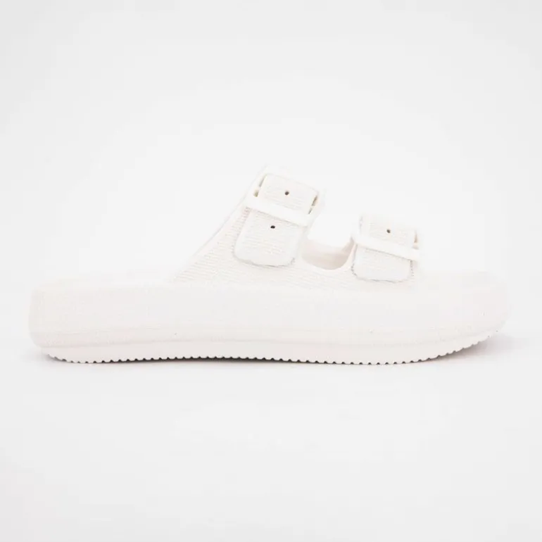 Mules en plastique double brides à boucles semelle épaisse Femme AMERICAN COLLEGE