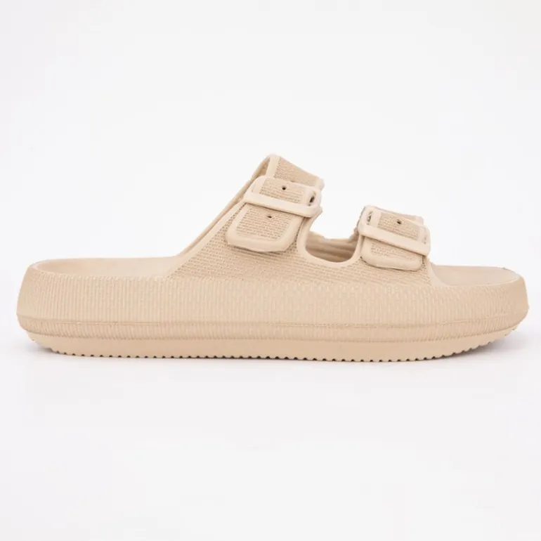 Mules en plastique double brides à boucles semelle épaisse Femme AMERICAN COLLEGE