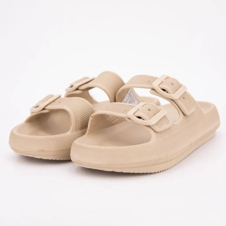 Mules en plastique double brides à boucles semelle épaisse Femme AMERICAN COLLEGE