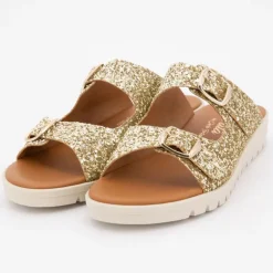 Mules glitter arc en ciel platino double boucle Enfant CARLA TORTOSA