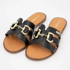 Mules hamia tan avec boucle dorée Femme LES TROPEZIENNES PAR M.BELARBI