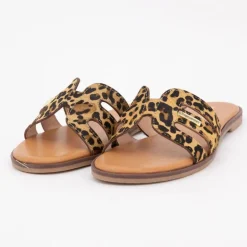 Mules hamigapo à motif léopard cuir Femme LES TROPEZIENNES PAR M.BELARBI