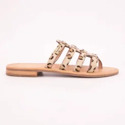 Mules Hikamul léopard en cuir Femme LES TROPEZIENNES PAR M.BELARBI