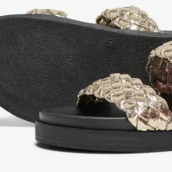 Mules minnie tressées gold Femme ONLY