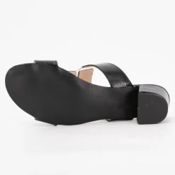 Mules naplak noir cuir avec découpes transparentes Femme XAVIER DANAUD