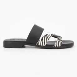 Mules noire avec imprimé zèbre Femme CARLA TORTOSA