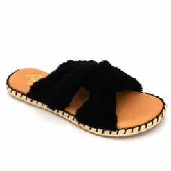 Mules Palmera Toile Noire Femme PINAZ