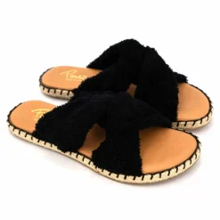 Mules Palmera Toile Noire Femme PINAZ