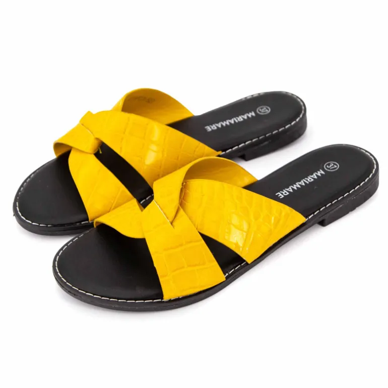 Mules plates à brides croisées Femme MARIAMARE