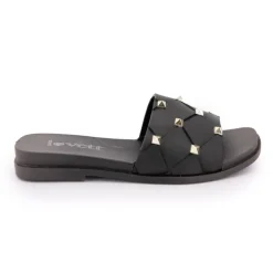 Mules plates cloutées noires Femme LOVETT