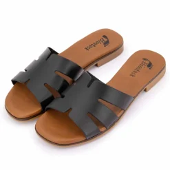 Mules plates en cuir Femme BIOSTOCK