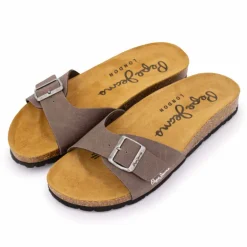 Mules plates uni logo Homme PEPE JEANS