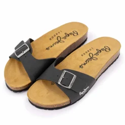 Mules plates uni logo Homme PEPE JEANS