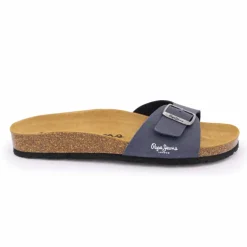 Mules plates uni logo Homme PEPE JEANS