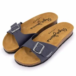 Mules plates uni logo Homme PEPE JEANS