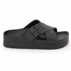 Mules semelle épaisse crantée et double bride croisée Femme LOVETT