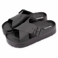 Mules semelle épaisse crantée et double bride croisée Femme LOVETT