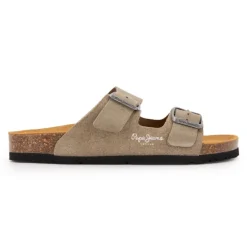 Mules suédine taupe beige double bride Femme PEPE JEANS