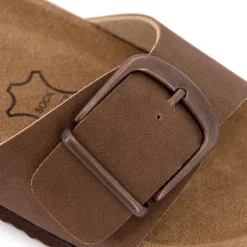 Mules une bride marron Femme SOFTRELAX