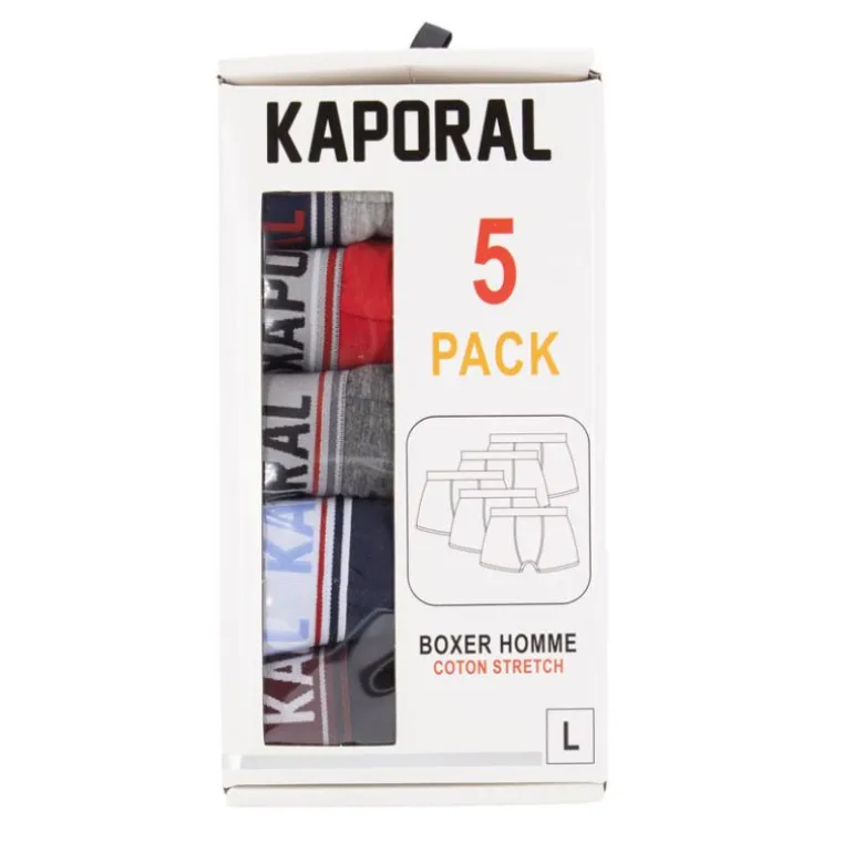 Pack de 5 boxers ronel Homme KAPORAL