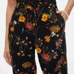 Pantalon à fleurs droit avec cordon de serrage Femme VERO MODA