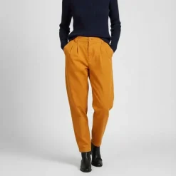 Pantalon à pinces en toile Femme HAPPY