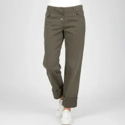 Pantalon à revers couleur kaki avec poches Femme PLEASE
