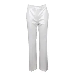 Pantalon blanc irisé brillant de tailleur à pinces droit Femme IMPERIAL