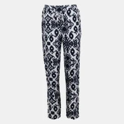 Pantalon carotte fluide motif éthnique bleu marine Femme VERO MODA