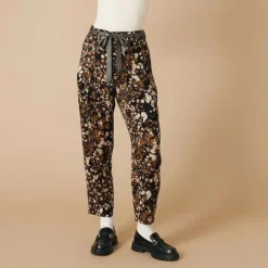 Pantalon carotte imprimé avec ceinture à nouer Femme PLEASE
