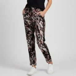 Pantalon carotte imprimé avec bandes noires Femme IMPERIAL