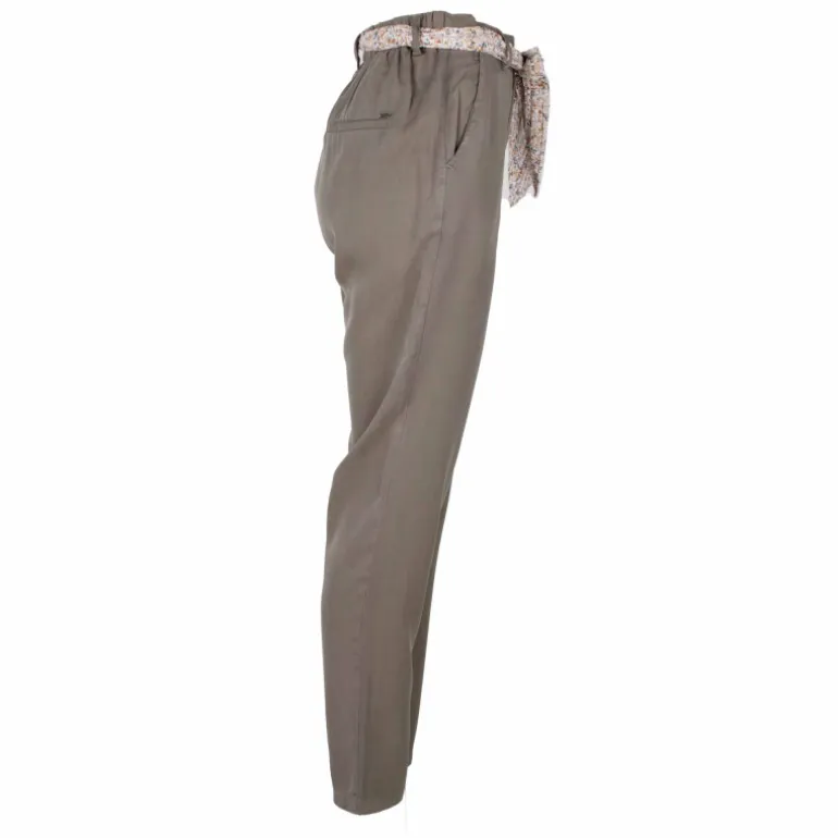 Pantalon carotte noué avec foulard imprimé Femme DEELUXE 74