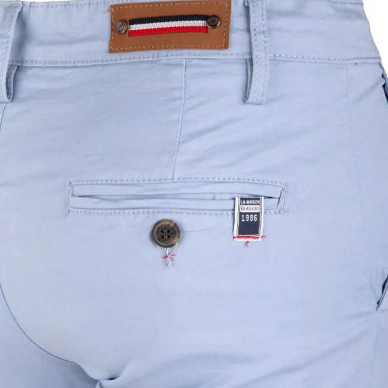 Pantalon chino coton stretch revers fermeture éclair tenali Homme BLAGGIO