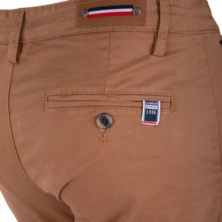 Pantalon chino coton stretch revers fermeture éclair tenali Homme BLAGGIO