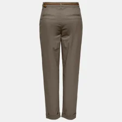 Pantalon chino sax coupe carotte avec ceinture tressée Femme ONLY