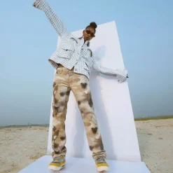 Pantalon coton imprimé aquarelle Femme PLEASE