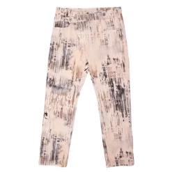 Pantalon fermeture asymétrique beige à motifs Femme PLEASE