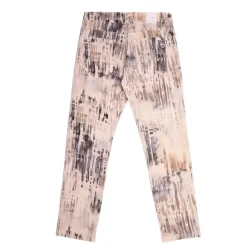 Pantalon fermeture asymétrique beige à motifs Femme PLEASE