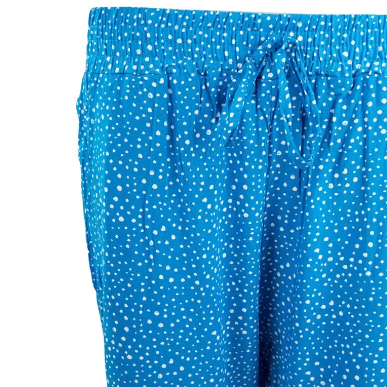 Pantalon fluide bleu et blanc Femme MANOUKIAN