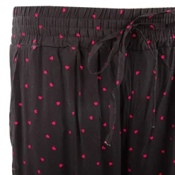 Pantalon fluide noir coeurs rouges Femme MANOUKIAN