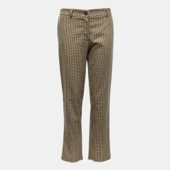 Pantalon imprimé à carreaux avec bandes noires Femme PLEASE