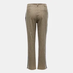 Pantalon imprimé à carreaux avec bandes noires Femme PLEASE